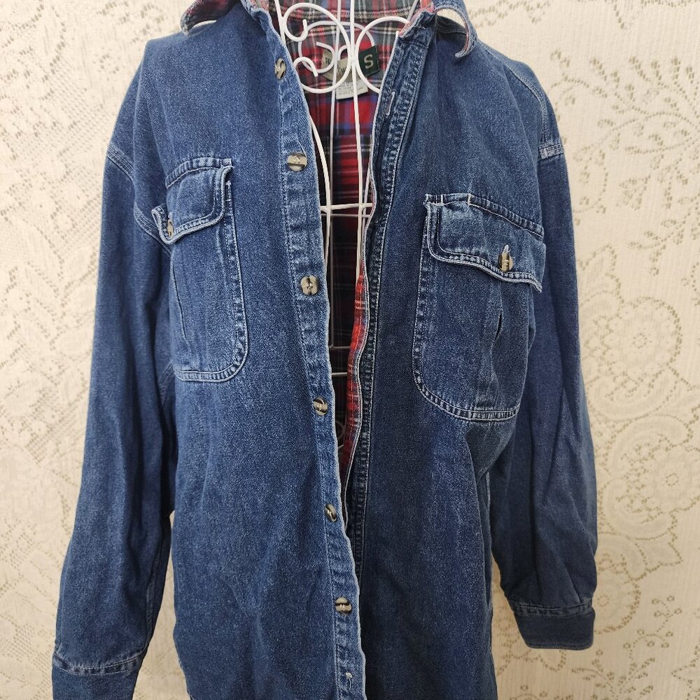 Wear guard jeans jacket with plaid lining